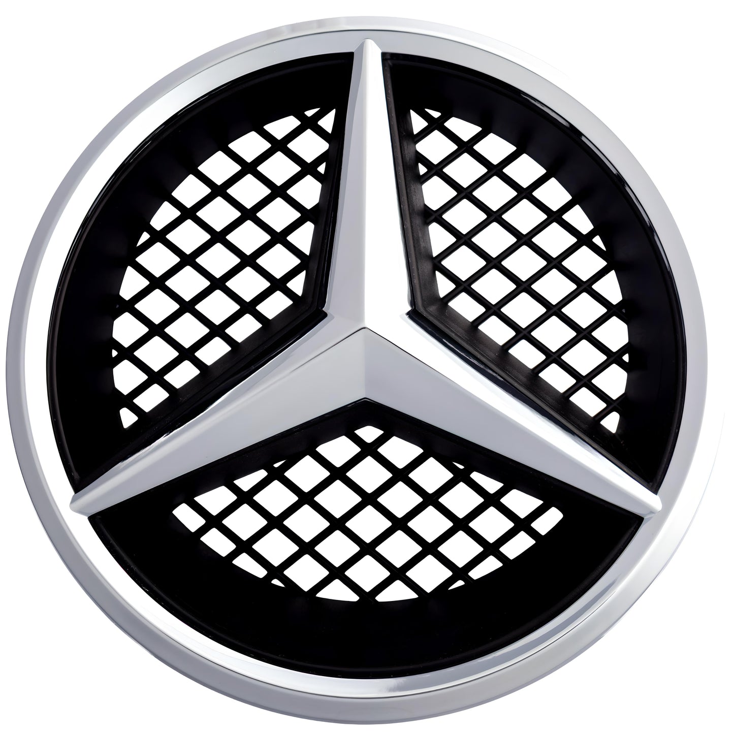 Mercedes Grille Emblem | Chrome - Grid Style - Aftermarket Replacement
