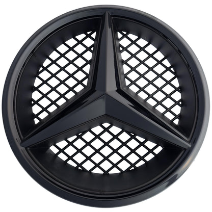 Mercedes Grille Emblem | Gloss Black - Grid Style - Aftermarket Replacement