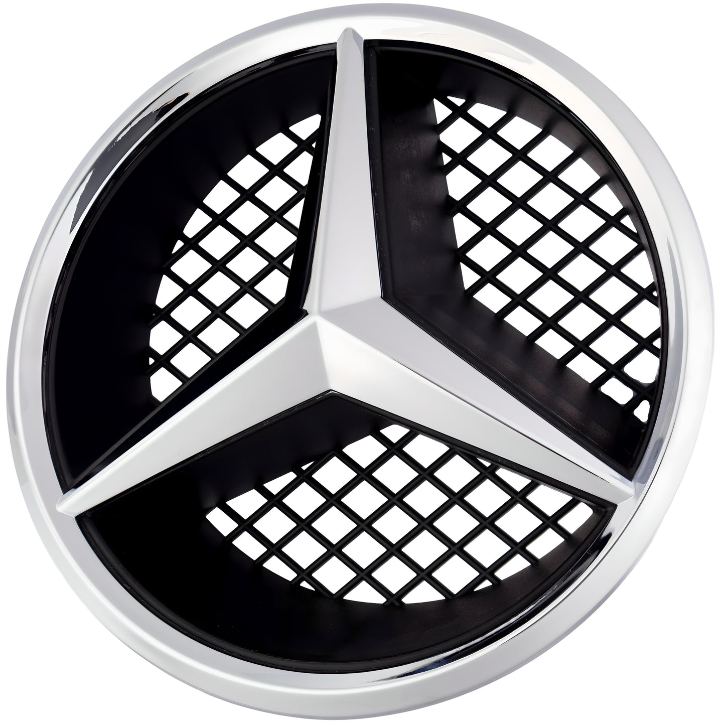 Mercedes Grille Emblem | Chrome - Grid Style - Aftermarket Replacement
