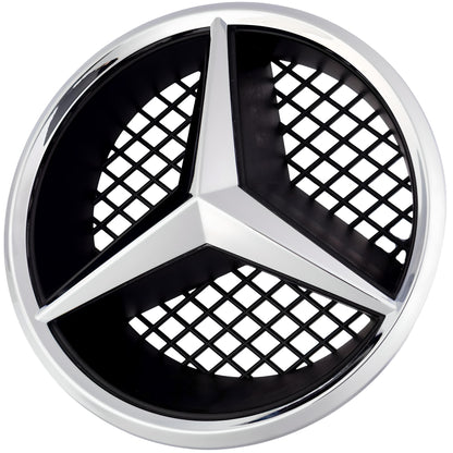 Mercedes Grille Emblem | Chrome - Grid Style - Aftermarket Replacement