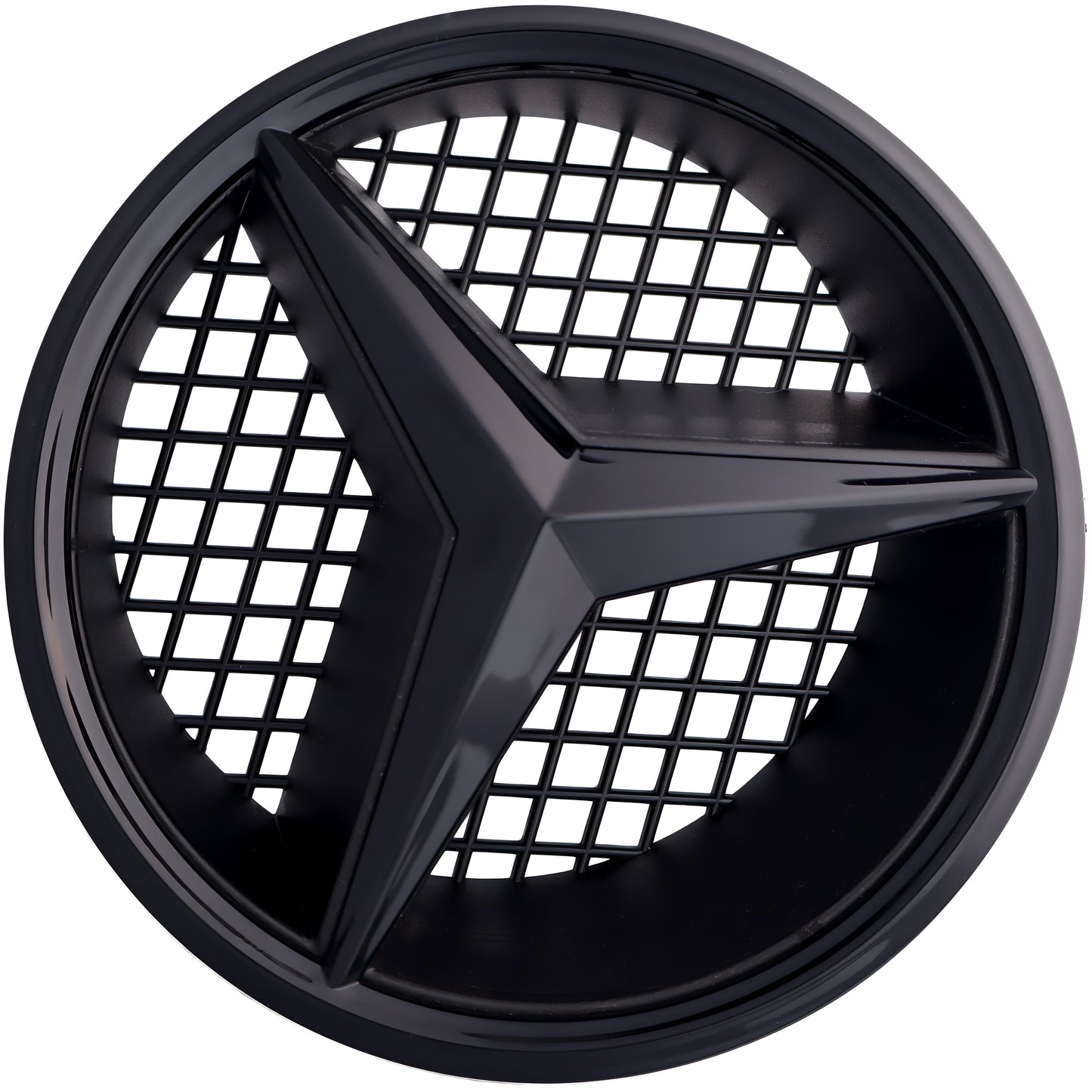 Mercedes Grille Emblem | Gloss Black - Grid Style - Aftermarket Replacement