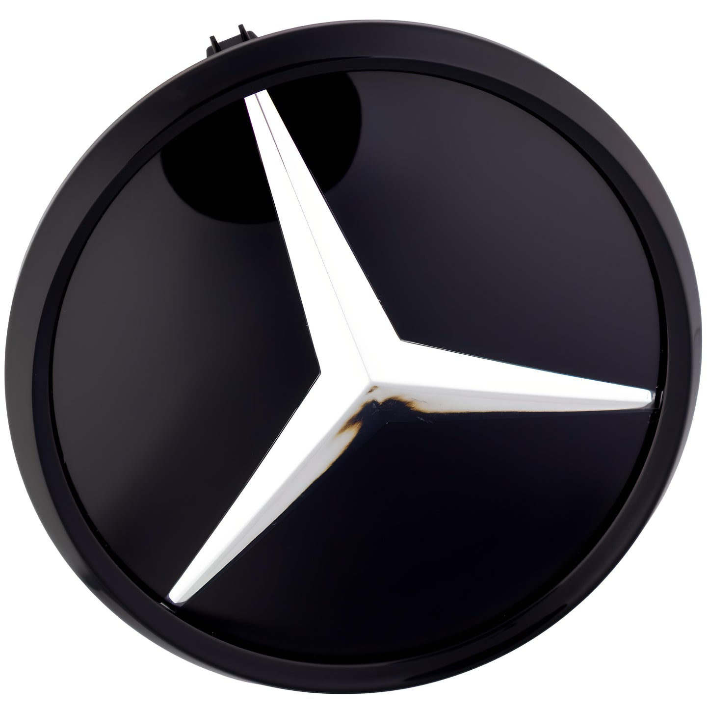 Mercedes Grille Emblem | Silver Black - Mirror Style - Aftermarket Replacement