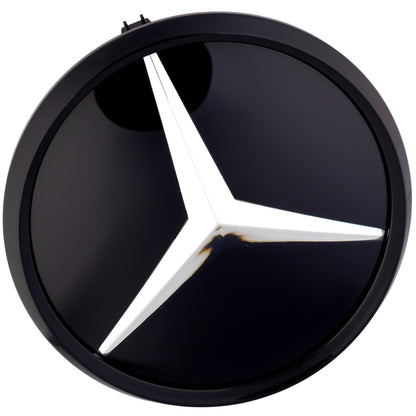 Mercedes Grille Emblem | Silver Black - Mirror Style - Aftermarket Replacement