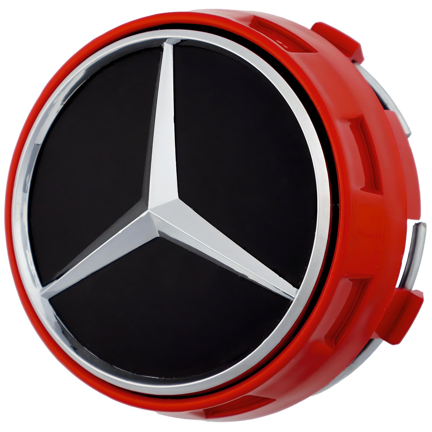 Mercedes Elevated Hub Caps | Gloss Red - Aftermarket Replacement