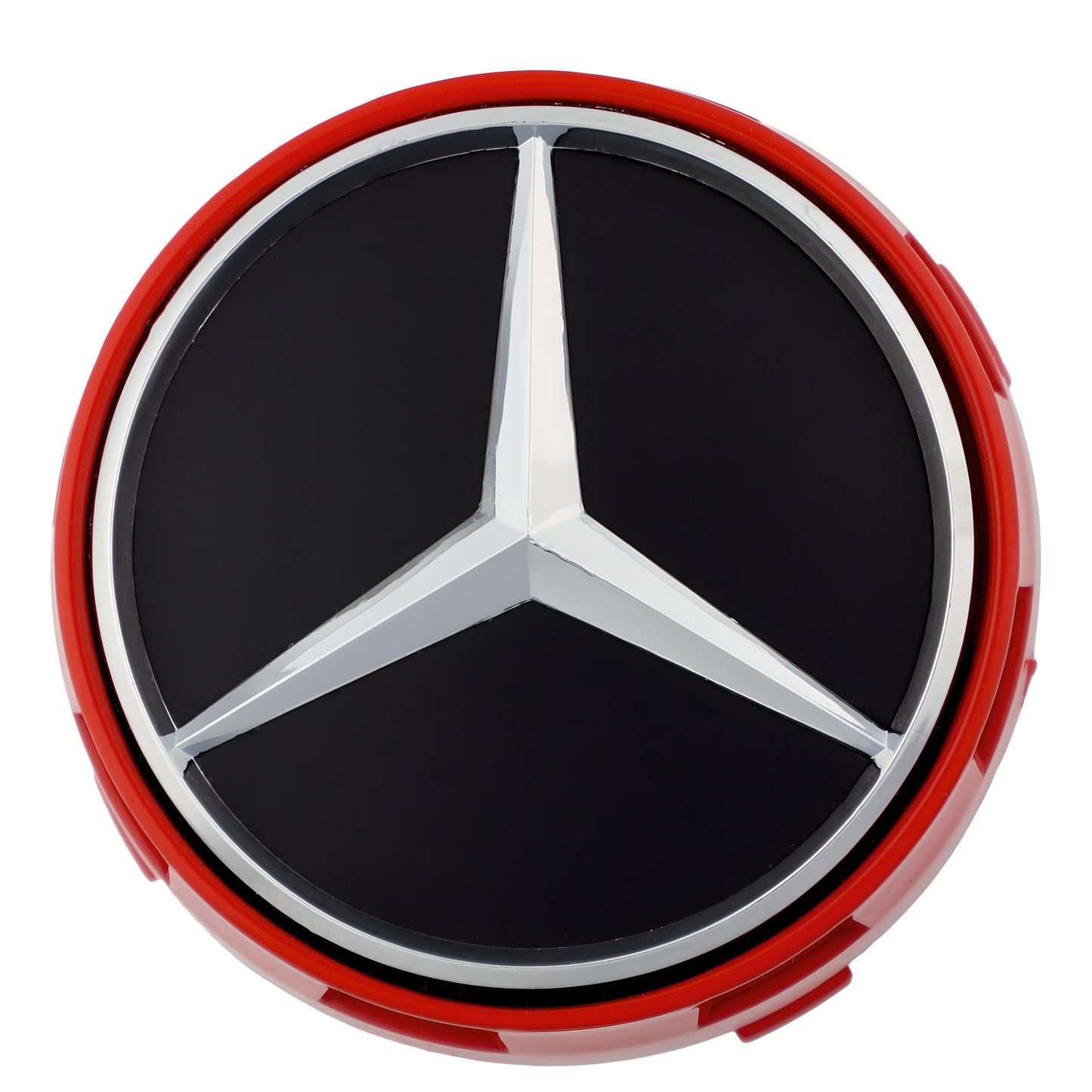 Mercedes Elevated Hub Caps | Gloss Red - Aftermarket Replacement