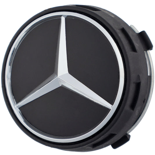 Mercedes Elevated Hub Caps | Matte Black - Aftermarket Replacement