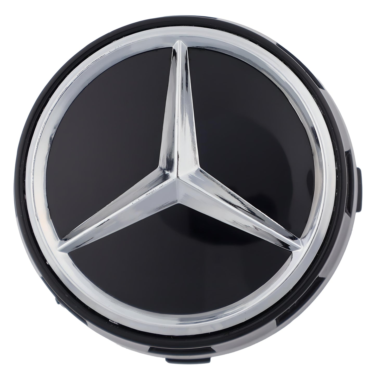 Mercedes Elevated Hub Caps | Gloss Black - Aftermarket Replacement