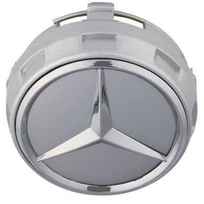 Mercedes Elevated Hub Caps | Platinum Silver - Aftermarket Replacement