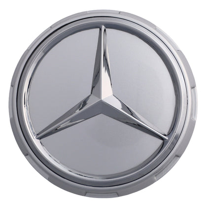 Mercedes Elevated Hub Caps | Platinum Silver - Aftermarket Replacement