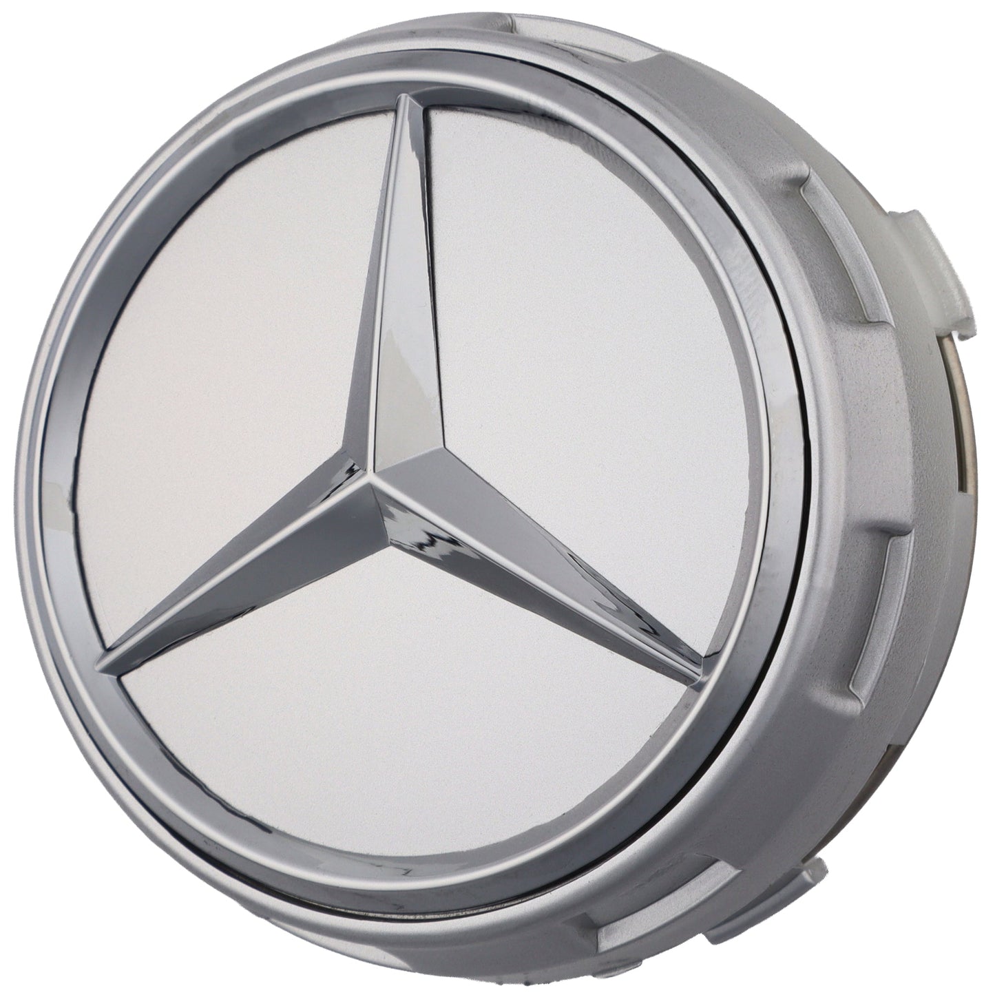 Mercedes Elevated Hub Caps | Platinum Silver - Aftermarket Replacement