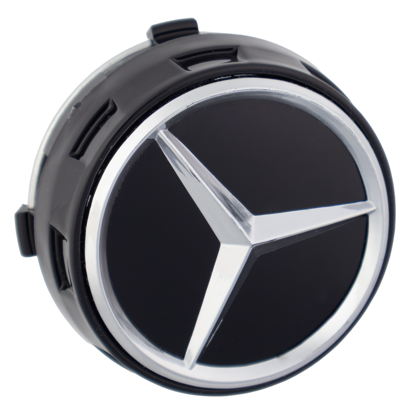 Mercedes Elevated Hub Caps | Gloss Black - Aftermarket Replacement