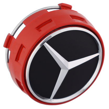 Mercedes Elevated Hub Caps | Gloss Red - Aftermarket Replacement