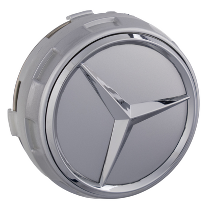 Mercedes Elevated Hub Caps | Platinum Silver - Aftermarket Replacement