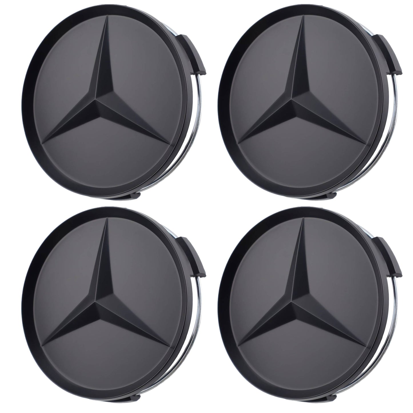 Mercedes Hub Caps | Matte Black - Aftermarket Replacement