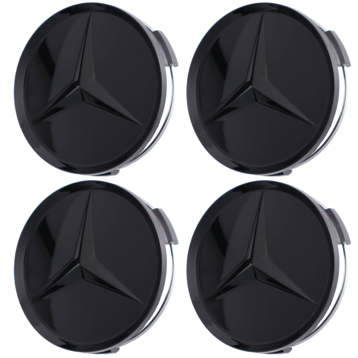 Mercedes Hub Caps | Obsidian Black - Aftermarket Replacement