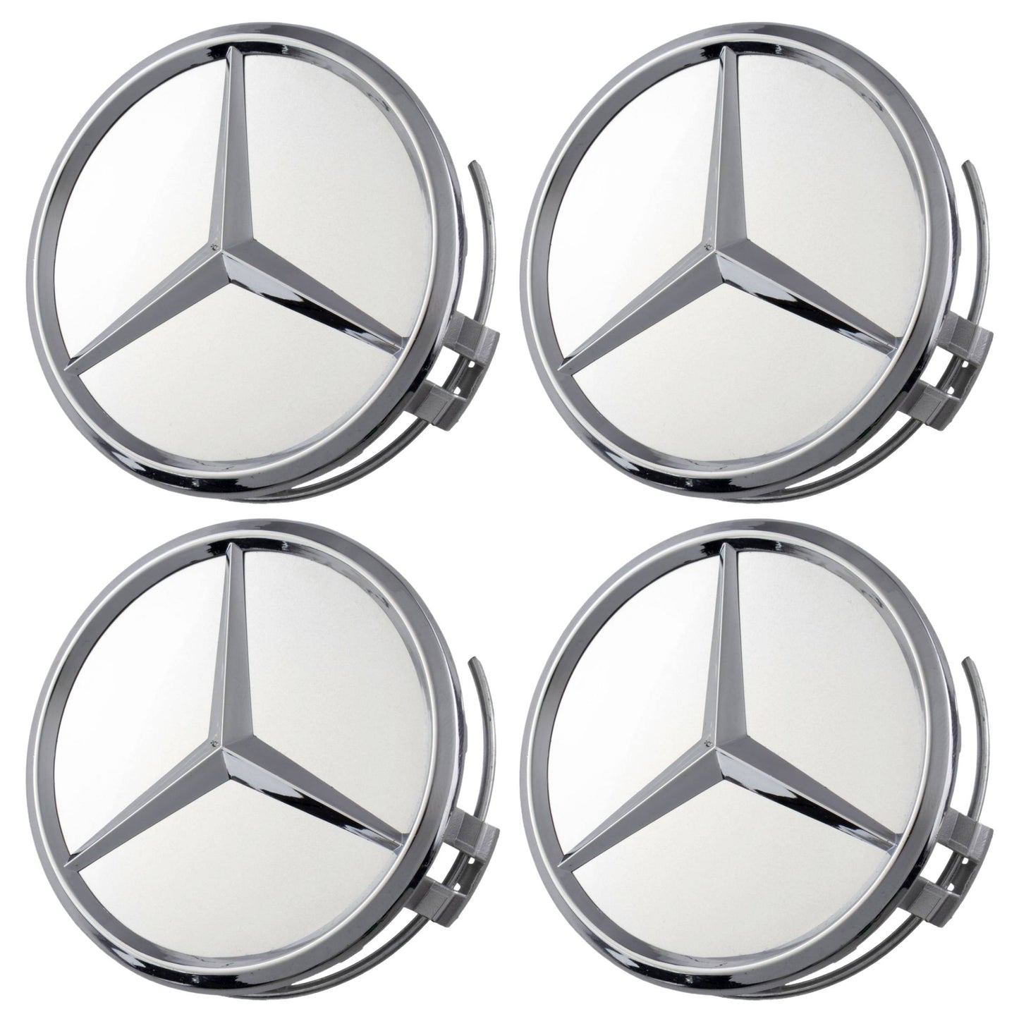Mercedes Hub Caps | Silver Chrome - Aftermarket Replacement