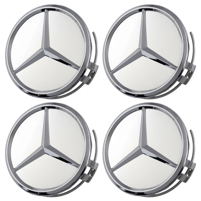 Mercedes Hub Caps | Silver Chrome - Aftermarket Replacement