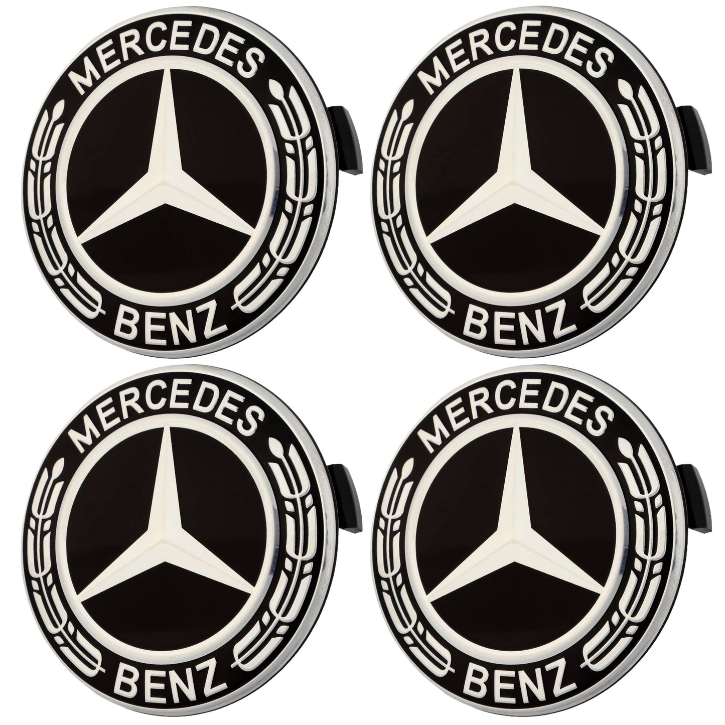 Mercedes Hub Caps | Classic Black - Aftermarket Replacement