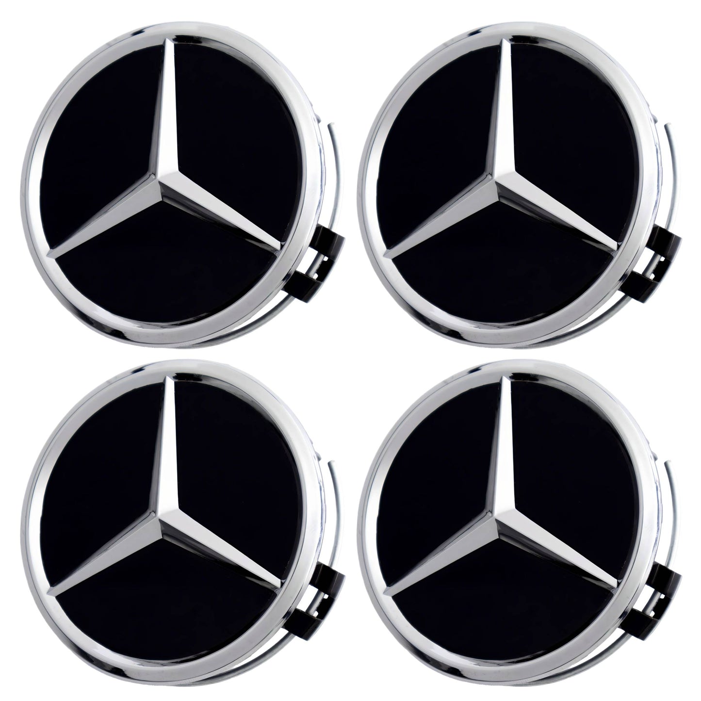 Mercedes Hub Caps | Chrome Black - Aftermarket Replacement