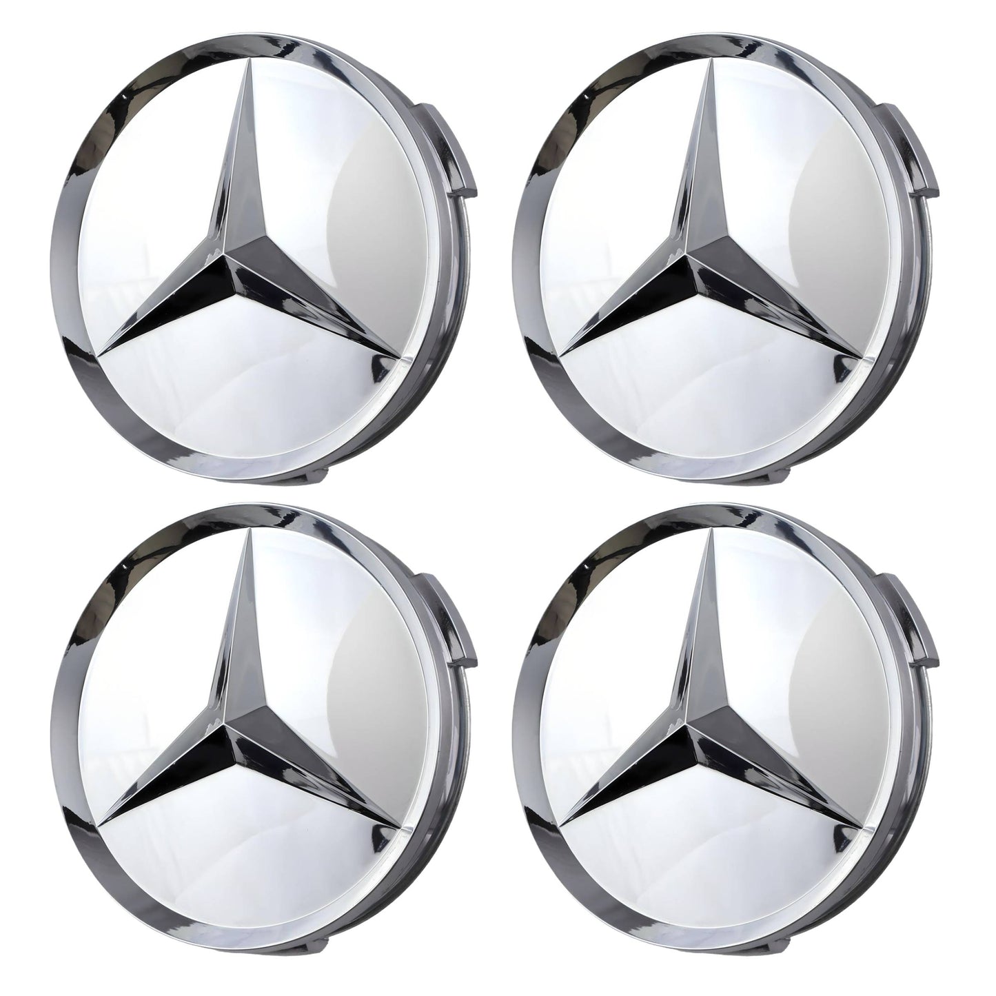 Mercedes Hub Caps | Gloss Silver - Aftermarket Replacement