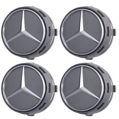 Mercedes Elevated Hub Caps | Titanium Gray - Aftermarket Replacement